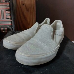 White iridescent Vans